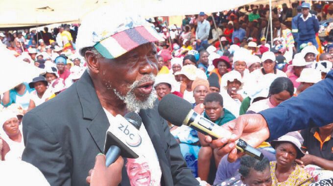 An elderly man from Watsomba expresses his displeasure at how women are dressing indecently, only wearing coats which they open exposing their bodies for prostitution purposes and abuse of drugs and alcohol during an interactive session with First Lady Dr Auxillia Mnangagwa in Manicaland last week.