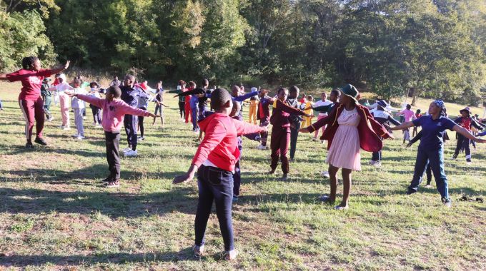 Girls from all the country’s provinces attending a weeklong boot camp organised by First Lady Dr Auxillia Mnangagwa partake in physical exercises on Sunday morning