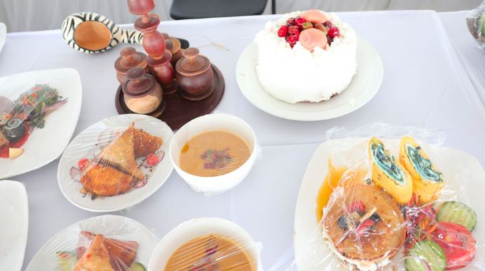 One of the Zimbabwean traditional dishes prepared and exhibited during Amai’s traditional meal cookout competition in Nyanga on Africa Day.