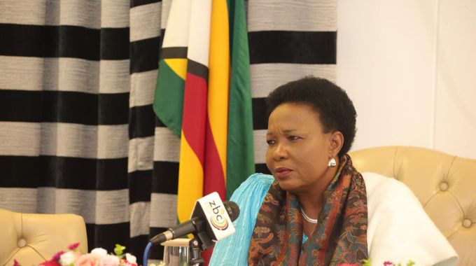 First Lady Dr Auxillia Mnangagwa listens attentively during her meeting with Indian doctors at Zimbabwe House yesterday