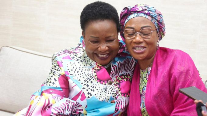 First Lady Dr Auxillia Mnangagwa is welcomed by Nigerian First Lady Senator Oluremi Tinubu soon after her arrival in Abuja, Nigeria. — Pictures: John Manzongo