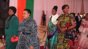 First Lady Dr Auxillia Mnangagwa and her counterparts Dr Isaura Nyusi (Mozambique), Mrs Zita Oligui Nguema (Gabon) Mrs Angeline Ndayishimiye Ndayubaha (Burundi) and Mrs Rachel Ruto (Kenya) during the launch of #We are Equal campaign by Nigerian First Lady Senator Oluremi Tinubu in Abuja, Nigeria