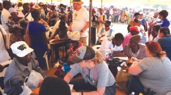 Thousands of people are checked and treated for various ailments by American doctors and nurses who were invited by Angel of Hope Foundation patron First Lady Dr Auxillia Mnangagwa for medical outreach in Mashonaland East. — Pictures: John Manzongo and Edward Zvemisha