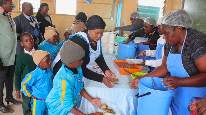 First Lady's school feeding programme nourishes Epworth, Mabvuku, Tafara learners...aim is to provide balanced meals to children.