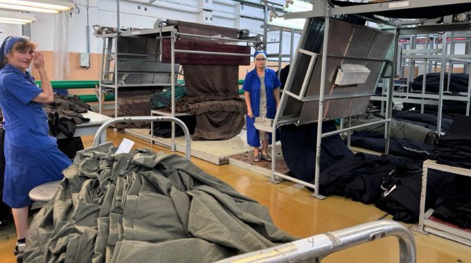 World class fabric transformed from Mirano wool using highly mechanised processes at Kamvol textile company in Belarus on Monday.— Pictures: John Manzongo