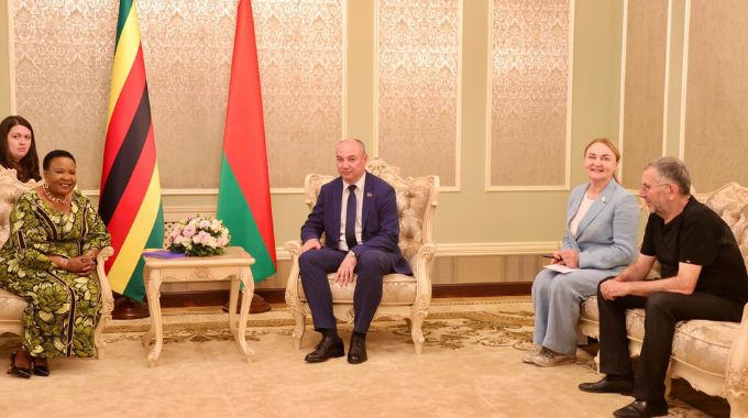 Health Ambassador First Lady Dr Auxillia Mnangagwa and Belarus Minister of Healthcare Mr Aliaksandr Khojayev are joined by Ms Irina Abelskaya and Mr Aleksandr Zingman in their meeting in Minsk yesterday. - Picture: John Manzongo