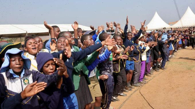 First Lady takes career guidance campaign to Mash Central in an efforts to ensure children remain focused on their studies.