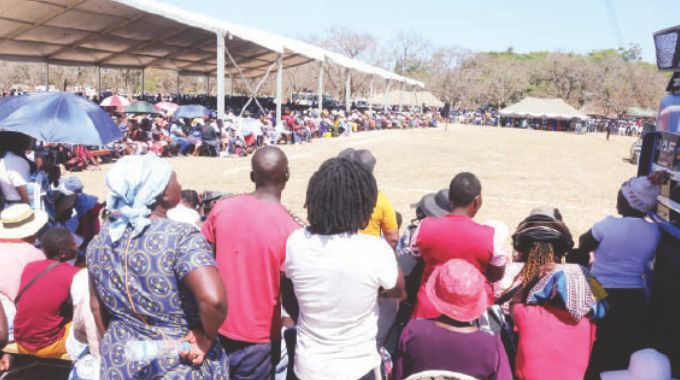 Crowds follow proceedings during the launch of Afrikana family humanism programme by First Lady Dr Auxillia Mnangagwa in Manicaland.