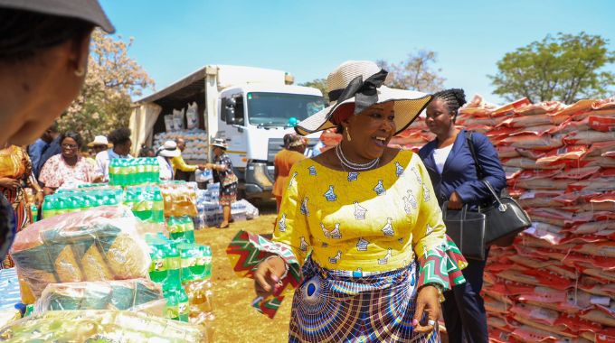 Thousands grace First Lady’s Widows Association Matabeleland launch where several goods were donated to start small businesses.