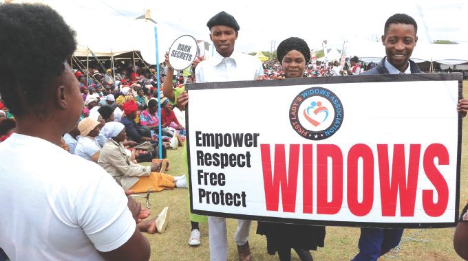 Iyasa drama and dance group performs a play about the plight of widows, highlighting the need to protect and empower them during the launch of First Lady’s Widows Association in Midlands