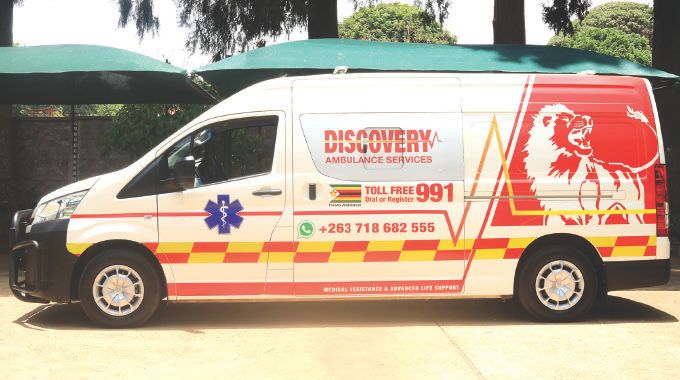 The fully-equipped Intensive Care Unit (ICU) mobile ambulance which was donated to First Lady Dr Auxillia Mnangagwa by Discovery Ambulance Services in Harare yesterday. – Pictures: Edward Zvemisha