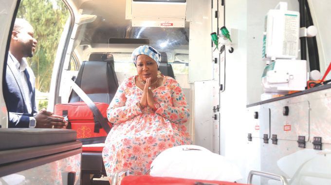 First Lady receives state-of-the-art ICU mobile ambulance for the provision of emergency medical care during transportation to hospitals.