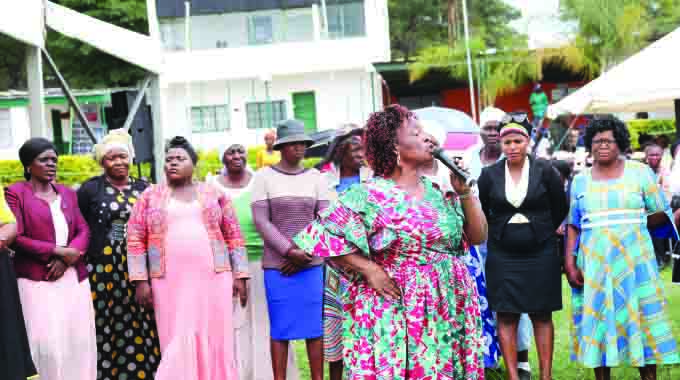 Apostle Chirambadare demonstrates some of the men’s behaviour, while expressing some of the women’s views and opinions during the Afrikana Family Humanism programme organised by First Lady Dr Auxillia Mnangagwa in Mashonaland East