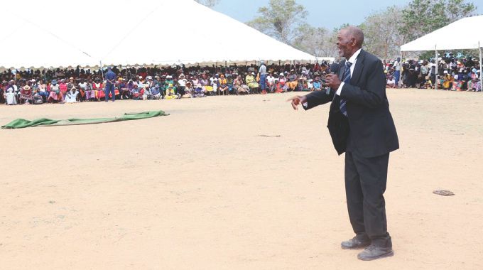 A representative of men highlights the points and concerns which were raised during a combined session of the Afrikana Family Humanism Programme in Mashonaland West yesterday