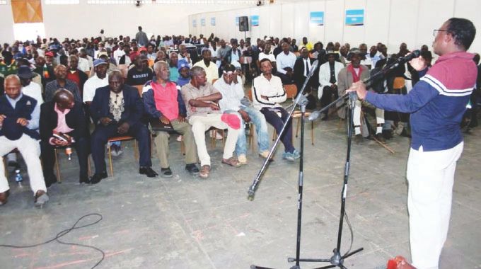 Men from Bulawayo, Matabeleland North and South deliberate during their separate session of the Afrikana Family humanism programme organised by First Lady Dr Auxillia Mnangagwa in Bulawayo Saturday