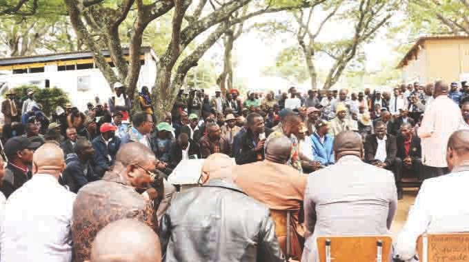 Men deliberate during their separate session of the Afrikana Family humanism programme organised by First Lady Dr Auxillia Mnangagwa in Mashonaland East on Sunday