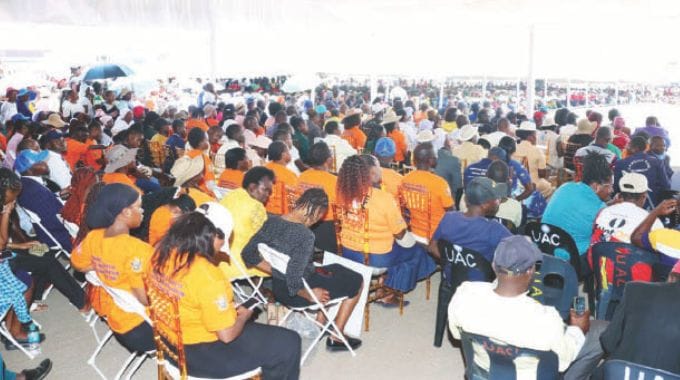 Part of the gathering that attended a campaign against gender based violence organised by First Lady Dr Auxillia Mnangagwa in Epworth yesterday.