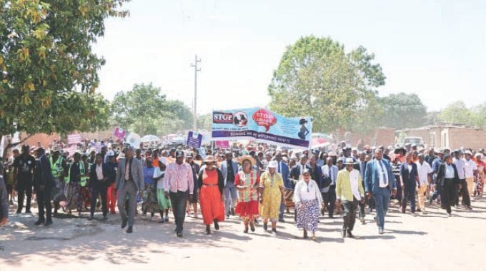 First Lady leads anti-GBV walkathon in Epworth in the spirit of the 16 Days of Activism against Gender-based violence.