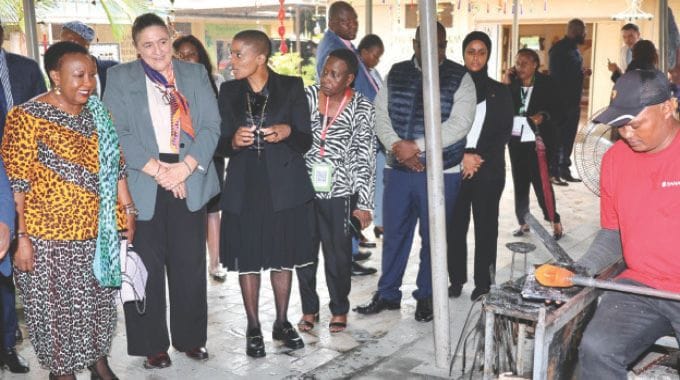 First Lady invited to Tanzanian centre caring for the disabled where she was left spellbound by artefacts produced by the beneficiaries.