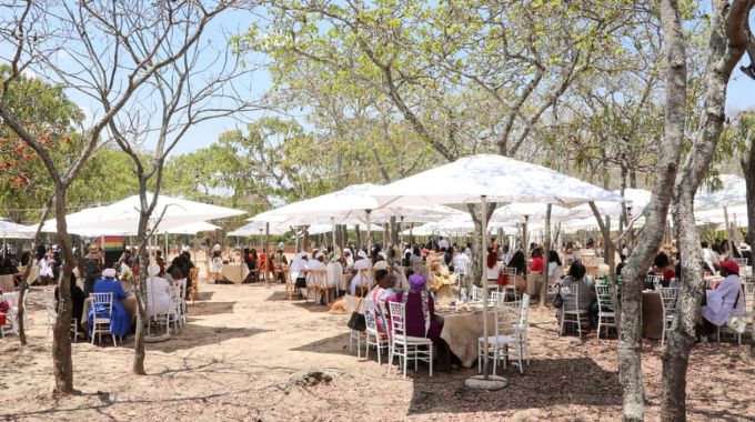 Women from across the country follow proceedings during an interactive empowerment bush luncheon with First Lady Dr Auxillia Mnangagwa. – Pictures: Edward Zvemisha