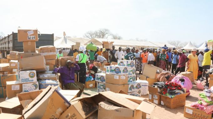 Some of the goods distributed in Kanyemba include rice, wheat, flour, brand-new clothes, food hampers, baby preparation kits, toiletries and stationery for learners