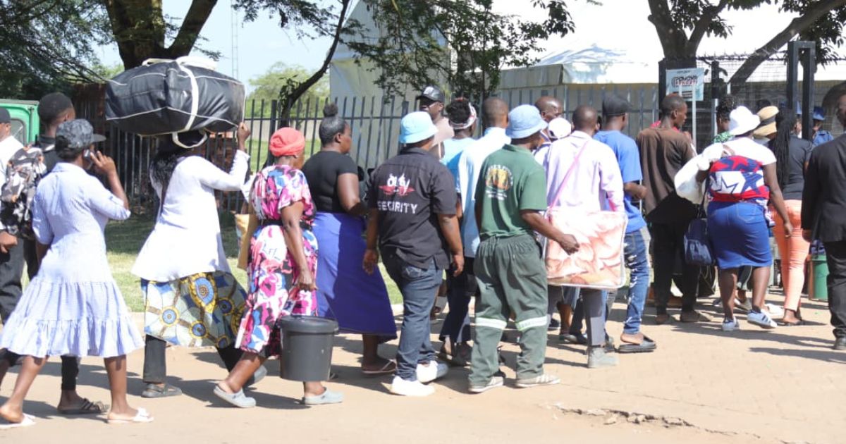 Patients accompanied by their parents being admitted to Angel of Hope Drug Rehabilitation Centre at Stodart Hall in Mbare, Harare on Friday