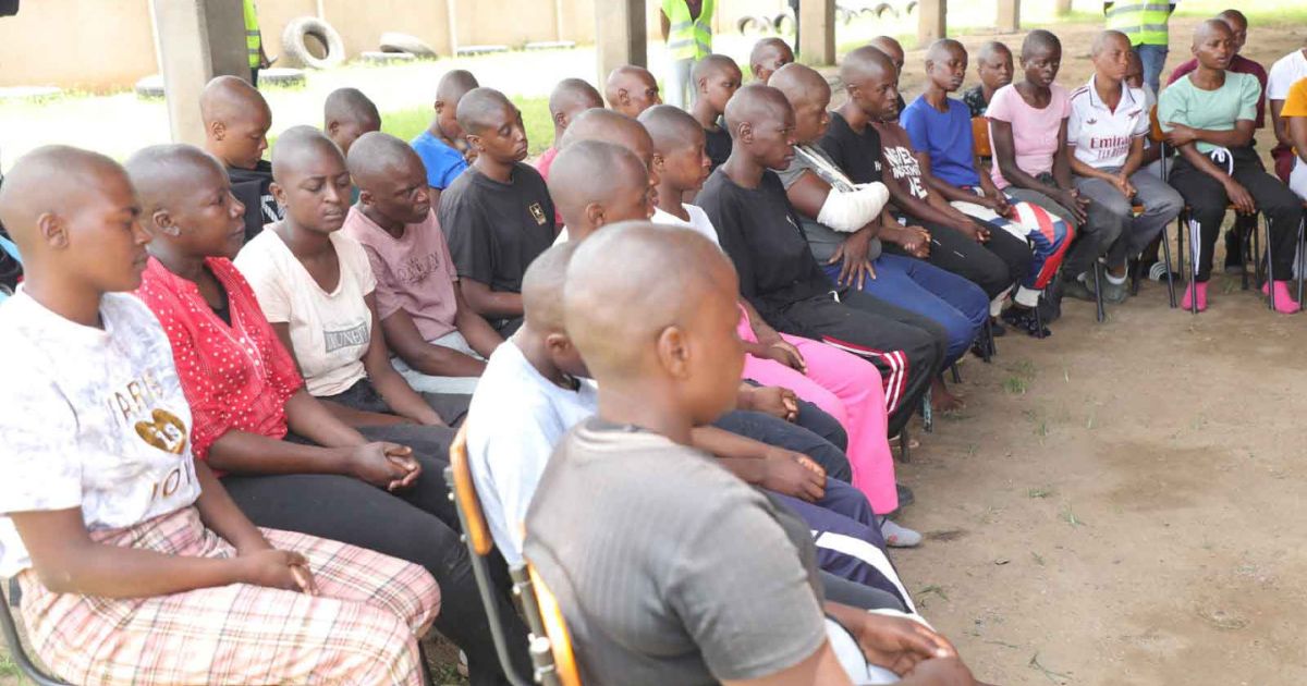 Some of the female patients admitted at the Angel of Hope Drug Rehabilitation Centre at Stodart in Mbare, Harare, yesterday