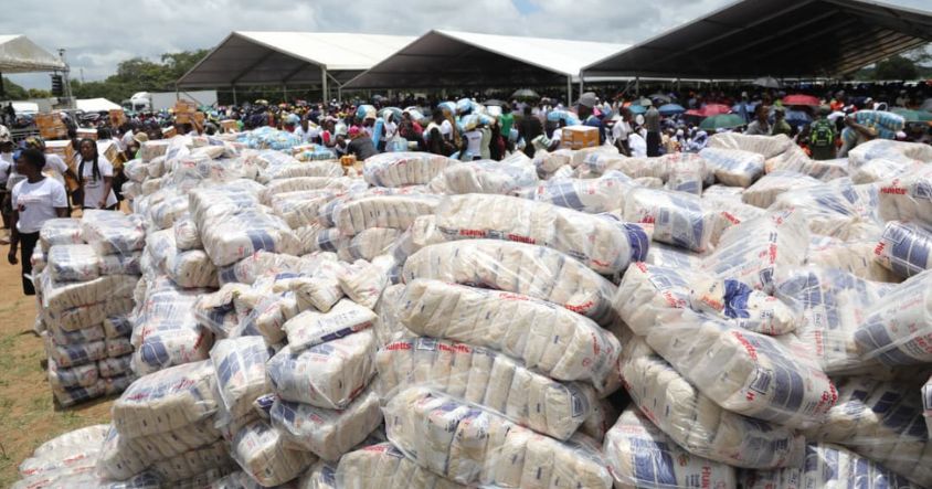Part of the food hampers donated by First Lady Dr Auxillia Mnangagwa during the launch of the oversubscribed Toddlers’ Warm Bowl Project in Epworth