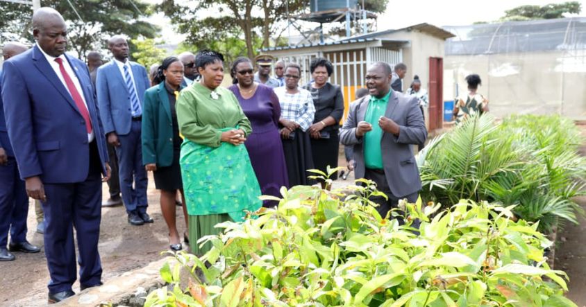Environment Patron, First Lady Dr Auxillia Mnangagwa and Primary and Secondary Education Minister Torerai Moyo being shown nursery showroom during First Lady 2026 Careers Expo at SEAL Lifestyle Park  in Chishawasha Harare yesterday.