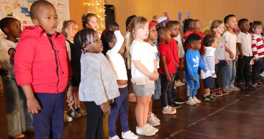Nursery School pupils opens the Primary Schools French Songs Contest in Vainona Harare yesterday