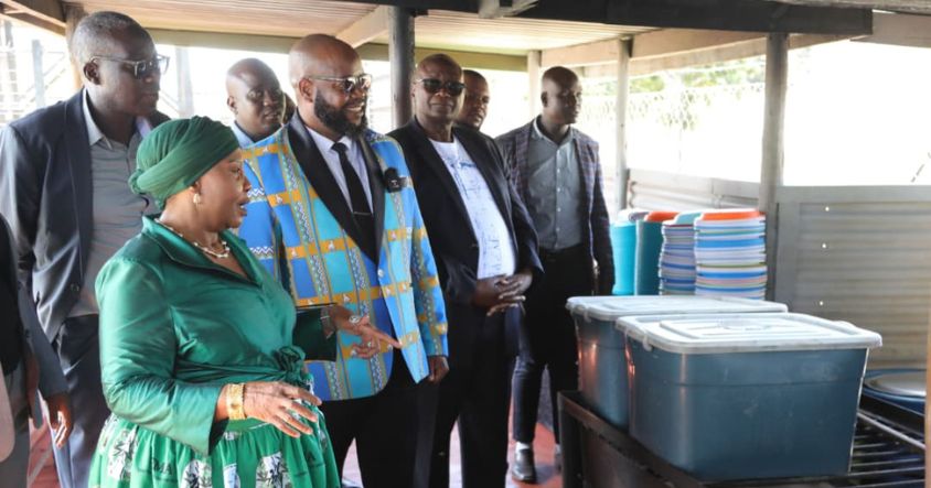 First Lady Dr Auxillia Mnangagwa takes Mutare businesspeople led by Manicaland Provincial Affairs and Devolution Minister Advocate Misheck Mugadza on a tour of Angel of Hope Drug Rehabilitation Centre facilities in Mbare, Harare