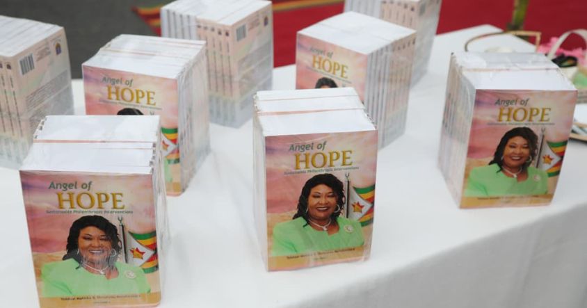 The copies of “Angel of Hope: Sustainable, Philanthropic Interventions” book on display during it’s unveiling