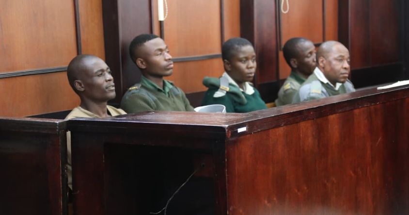 Anymore Zvitsva, popularly known as the Guruve serial killer, listens attentively as sentencing proceedings unfold at the Rotten Row Magistrates Court yesterday