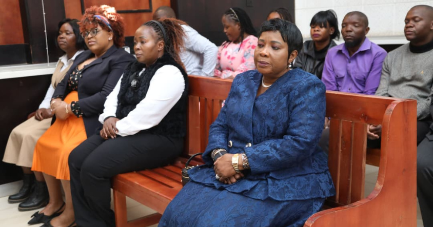 First Lady Dr Auxillia Mnangagwa follow proceedings where a woman living with disability was allegedly raped at the Rotten Row Magistrates Court