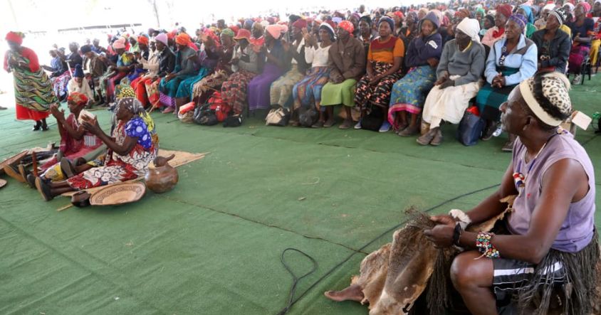 A traditional BaTonga family setting demonstrates the community’s lifestyle and cultural heritage during the Matabeleland North Provincial Doek and Zambia Drive initiative in Binga