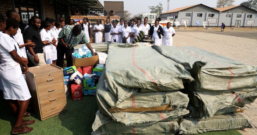 Some of the essential medical equipment and supplies donated by First Lady Dr Auxillia Mnangagwa arrives at Dr Auxillia Mnangagwa School of Nursing